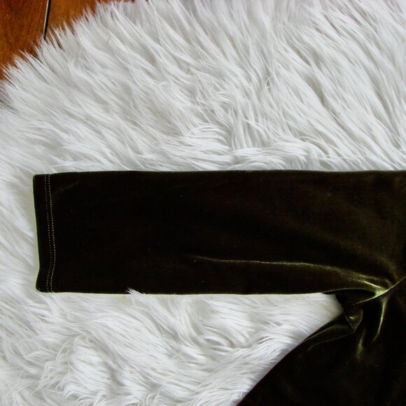 Vintage Green Velvet Top Ruched Whimsigoth Fairy Rich Party Petite Medium - Picture 6 of 11